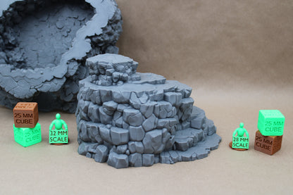 Tabletop Terrain Stone Rock Cave Steps Stairs Lookout 28mm skirmish rpg wargame