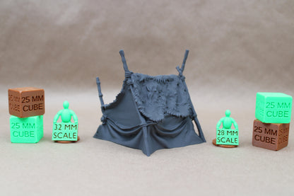 Tabletop Terrain Tent Fur Pelt Shaman Merchant Command Viking Barbarian Orc Goblin 28mm skirmish rpg wargame