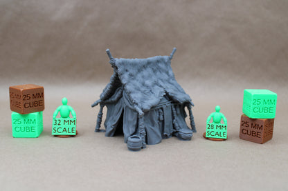 Tabletop Terrain Tent Fur Pelt Shaman Warlord Command Viking Barbarian Orc Goblin 28mm skirmish rpg wargame