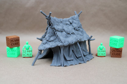 Tabletop Terrain Tent Fur Pelt Chief Warlord Viking Barbarian Orc Goblin 28mm skirmish rpg wargame
