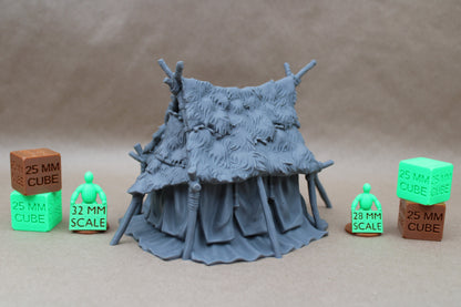 Tabletop Terrain Tent Fur Pelt Chief Warlord Viking Barbarian Orc Goblin 28mm skirmish rpg wargame