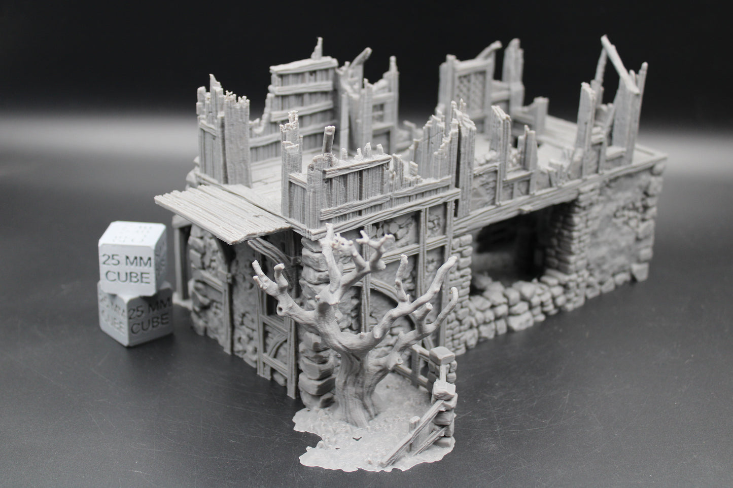 Tabletop Terrain Fantasy Barn Warehouse Storehouse Ruin Abandoned Dnd RPG wargame skirmish 28-32mm