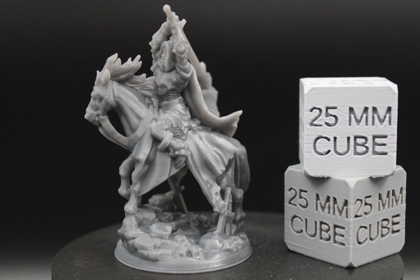 Death Knight Mounted Horse Rider Hood Cape 32mm Miniature Dnd Skirmish