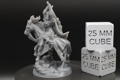 Death Knight Mounted Horse Rider Hood Cape 32mm Miniature Dnd Skirmish