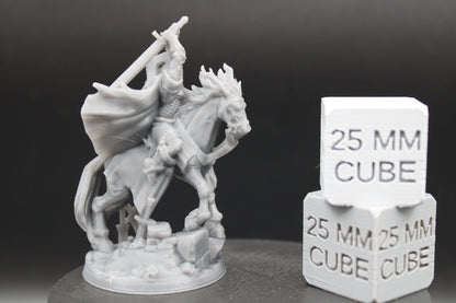 Death Knight Mounted Horse Rider Hood Cape 32mm Miniature Dnd Skirmish