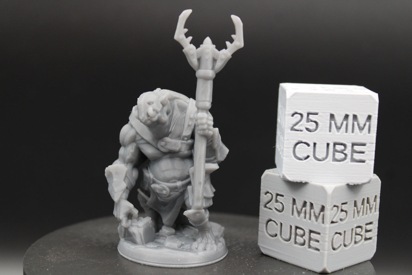 Ogre Guardian Gladiator Fighter Armor Helm Pole Arm 32mm Miniature Dnd Skirmish