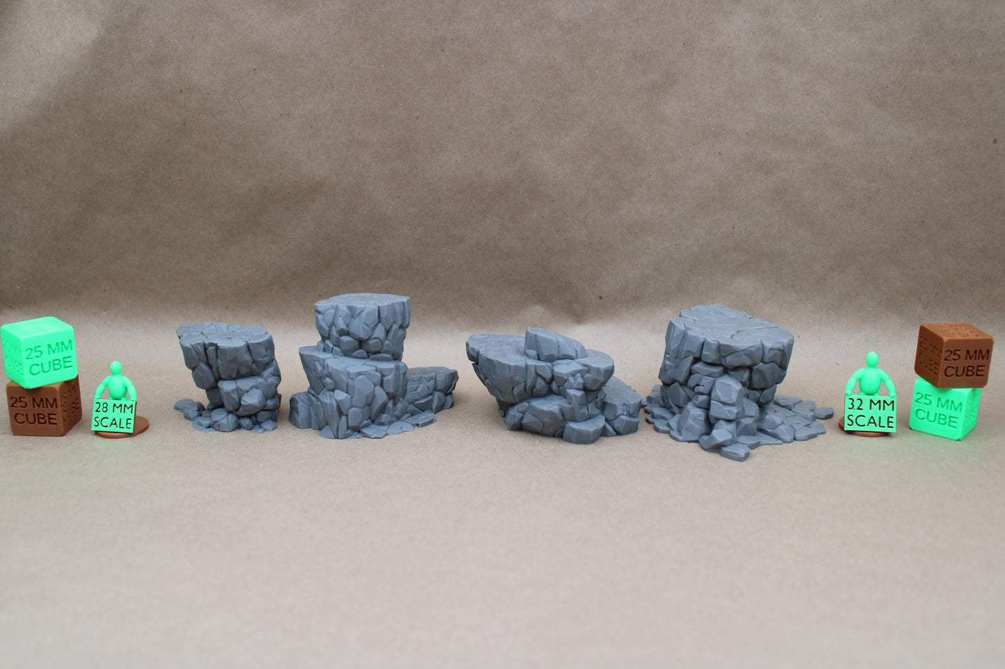 Tabletop Terrain Stone Lookout Platform Medium 4 Piece Set 28mm skirmish rpg wargame