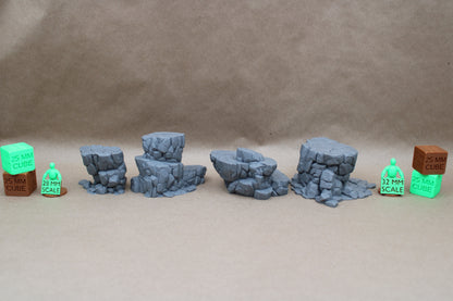 Tabletop Terrain Stone Lookout Platform Medium 4 Piece Set 28mm skirmish rpg wargame