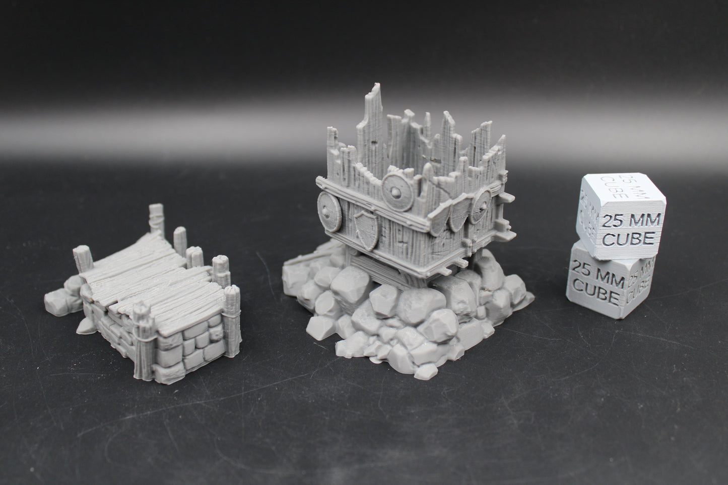 Tabletop Terrain Fantasy Ruin Siege Platform Ramp Pair Dnd RPG Wargame Skirmish 28mm