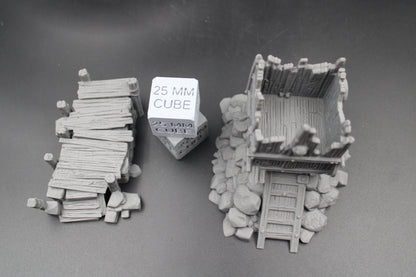 Tabletop Terrain Fantasy Ruin Siege Platform Ramp Pair Dnd RPG Wargame Skirmish 28mm