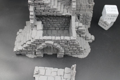 Tabletop Terrain Fantasy Jail Prison Keep Ruin Abandoned Dnd RPG wargame skirmish 28-32mm
