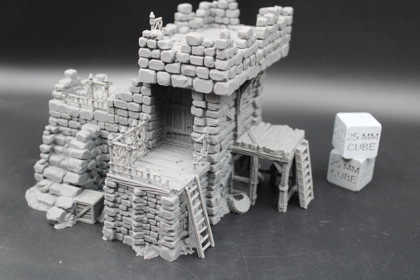Tabletop Terrain Fantasy Jail Prison Keep Ruin Abandoned Dnd RPG wargame skirmish 28-32mm