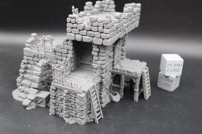 Tabletop Terrain Fantasy Jail Prison Keep Ruin Abandoned Dnd RPG wargame skirmish 28-32mm