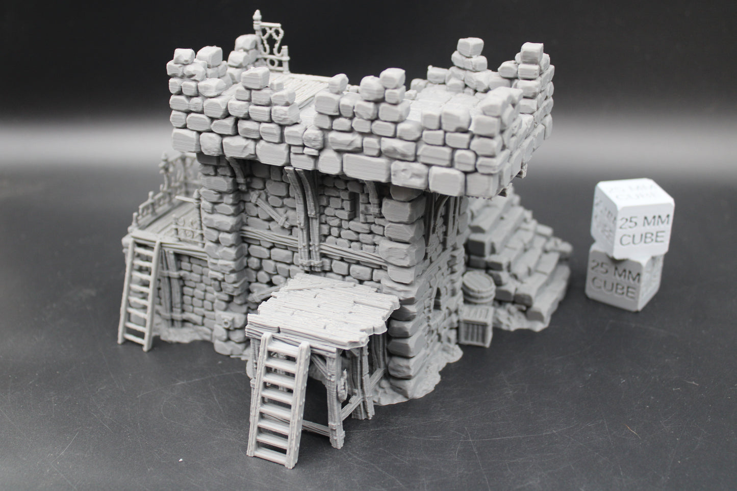 Tabletop Terrain Fantasy Jail Prison Keep Ruin Abandoned Dnd RPG wargame skirmish 28-32mm