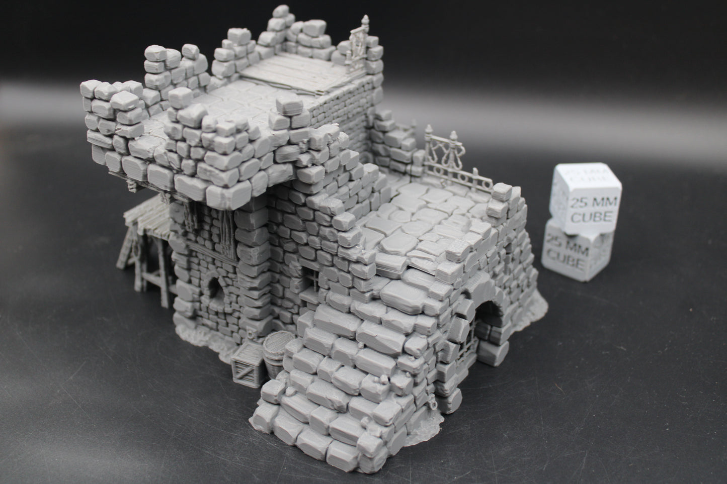 Tabletop Terrain Fantasy Jail Prison Keep Ruin Abandoned Dnd RPG wargame skirmish 28-32mm