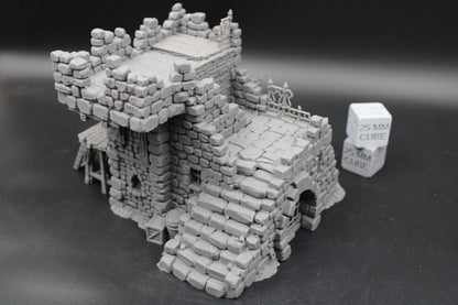 Tabletop Terrain Fantasy Jail Prison Keep Ruin Abandoned Dnd RPG wargame skirmish 28-32mm
