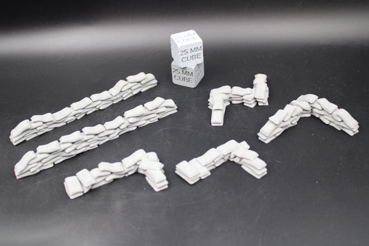 Tabletop Terrain Scatter Sandbag Set A 6 Piece Dnd RPG wargame skirmish 28-32mm