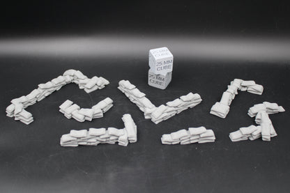 Tabletop Terrain Scatter Sandbag Set B 7 Piece Dnd RPG wargame skirmish 28-32mm