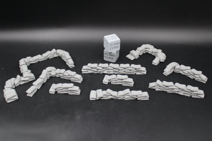 Tabletop Terrain Scatter Sandbag Set C 10 Piece Dnd RPG wargame skirmish 28-32mm