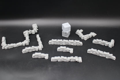 Tabletop Terrain Scatter Sandbag Set C 10 Piece Dnd RPG wargame skirmish 28-32mm