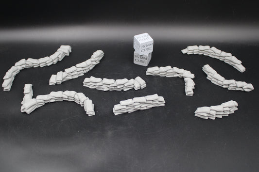 Tabletop Terrain Scatter Sandbag Set E 9 Piece Dnd RPG wargame skirmish 28-32mm