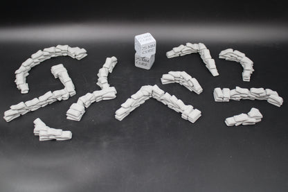 Tabletop Terrain Scatter Sandbag Set F 10 Piece Dnd RPG wargame skirmish 28-32mm