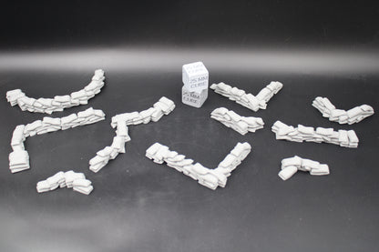 Tabletop Terrain Scatter Sandbag Set F 10 Piece Dnd RPG wargame skirmish 28-32mm