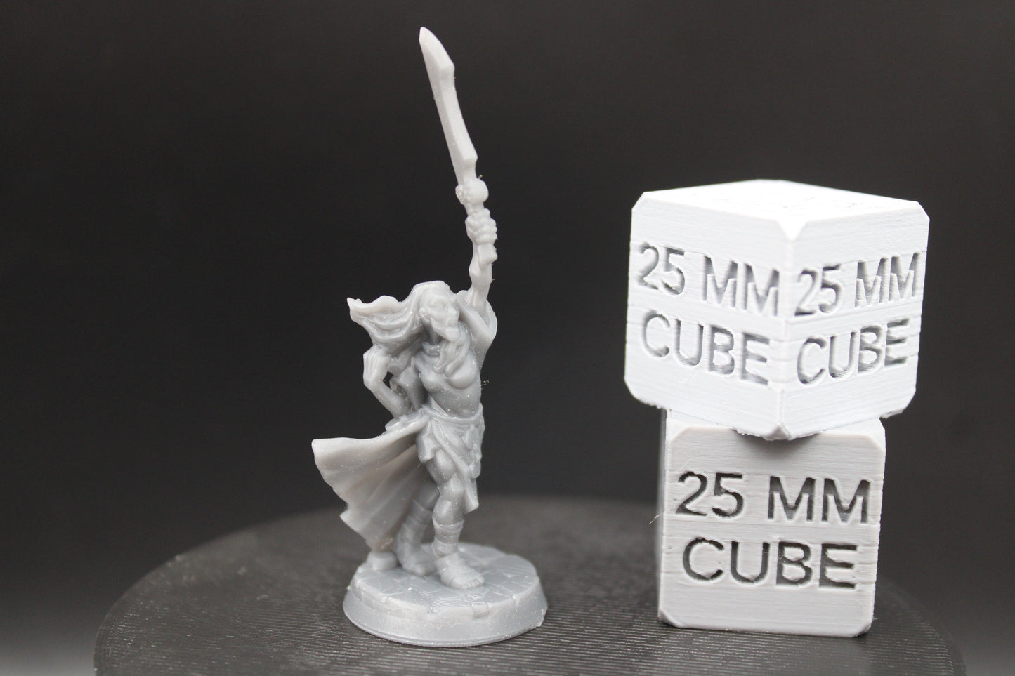 Cultist Female Fighter Raised Sword 32mm Miniature Dnd Skirmish