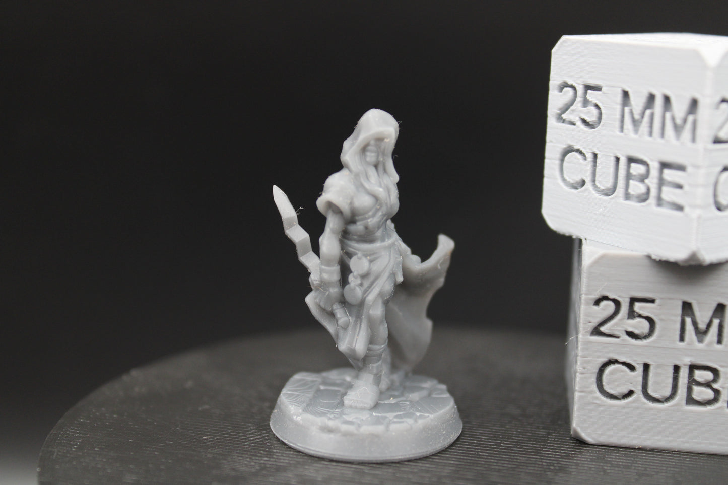 Cultist Female Hooded Fighter Jagged Sword 32mm Miniature Dnd Skirmish