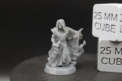 Cultist Hooded Priest Cleric Jagged Sword 32mm Miniature Dnd Skirmish