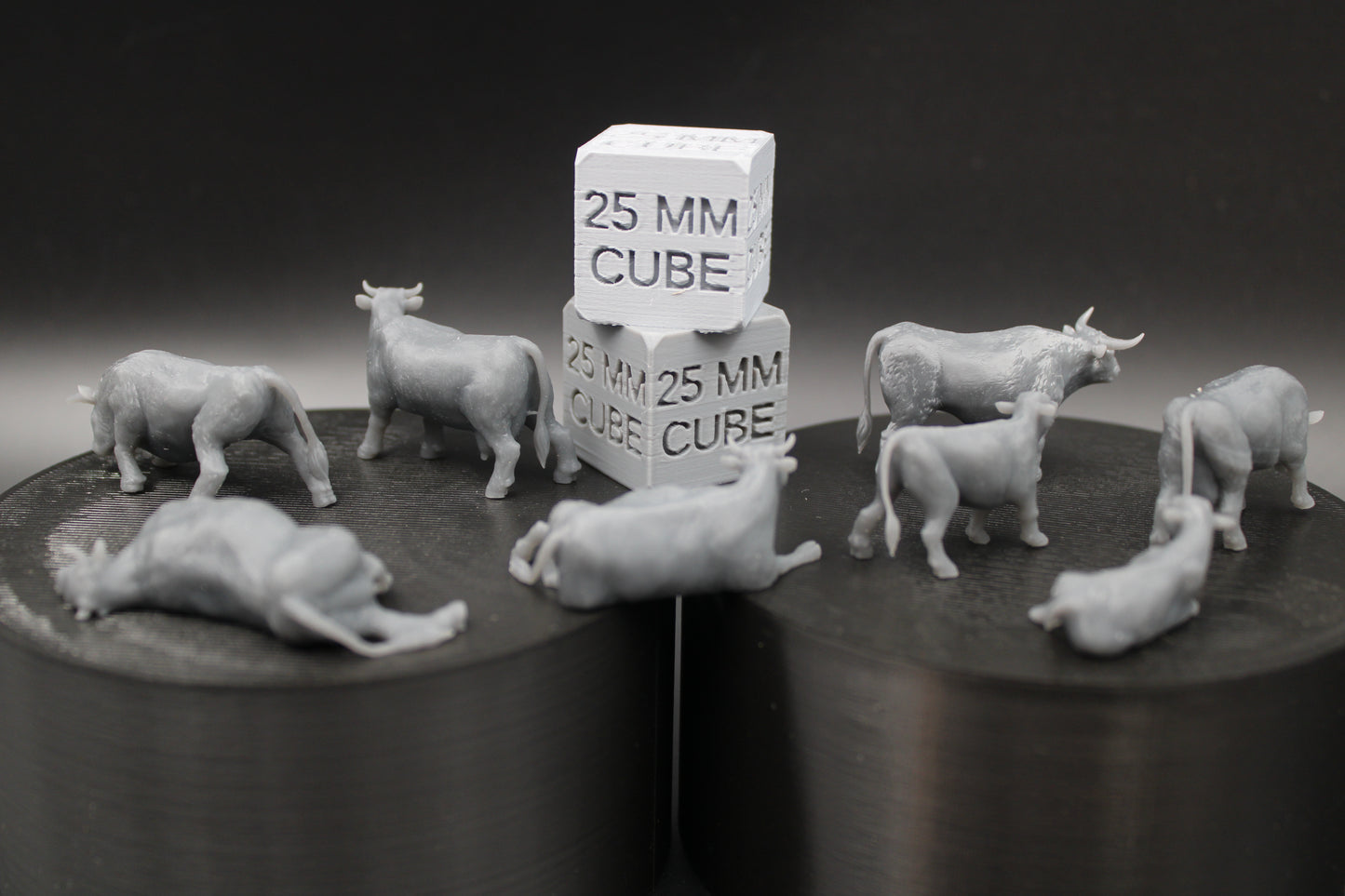 Farm Cow Steer Bull Calf Set of 8 28mm 32mm Miniature Dnd Skirmish