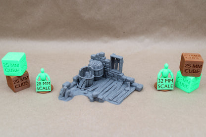 Tabletop Terrain Corner Window Ruin Section Broken Barrels 28mm skirmish rpg wargame