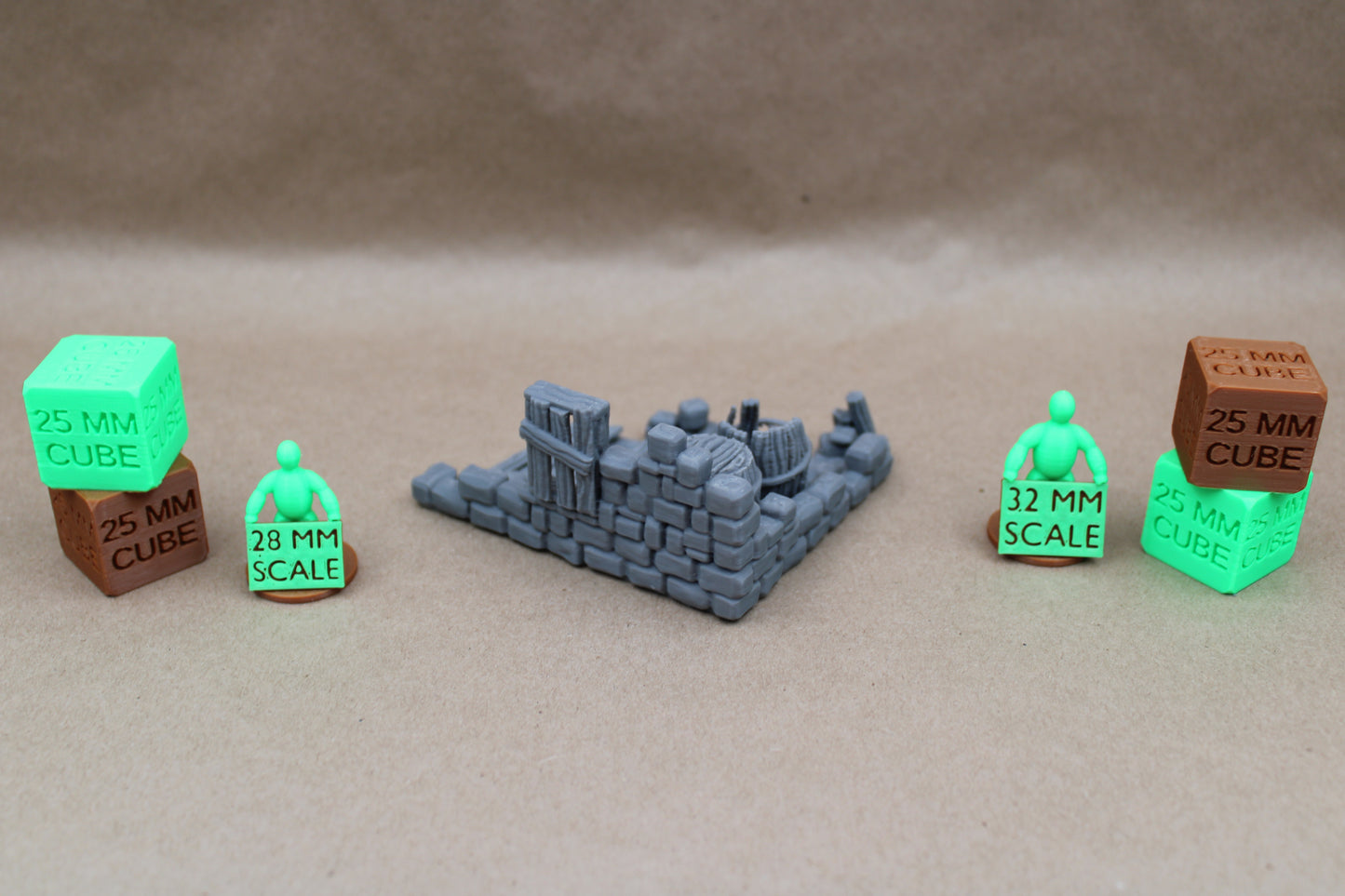 Tabletop Terrain Corner Window Ruin Section Broken Barrels 28mm skirmish rpg wargame