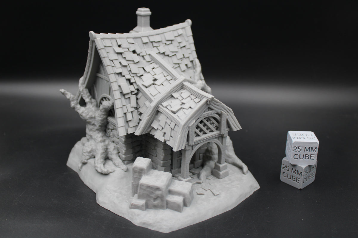 Tabletop Terrain Witch Hermit Cursed Forest Ranger Cottage Dnd RPG wargame skirmish 28-32mm