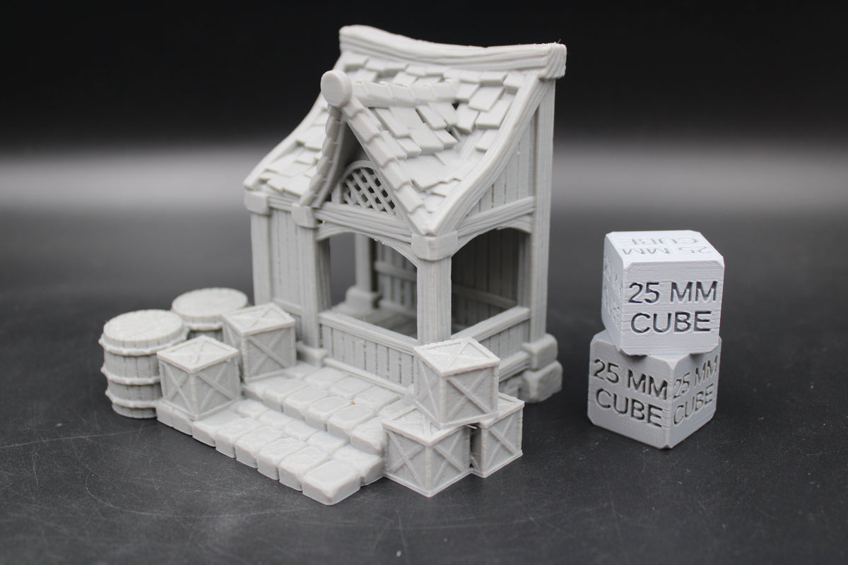 Tabletop Terrain Merchant Stall Shelter Workshop Storage Shed Dnd RPG wargame skirmish 28-32mm