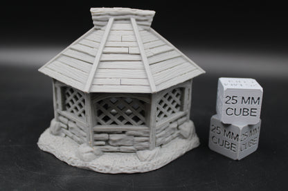 Tabletop Terrain Gazebo Plaza Hexagon Shed Dnd RPG wargame skirmish 28-32mm