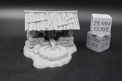 Tabletop Terrain Water Pump Shed Dnd RPG wargame skirmish 28-32mm