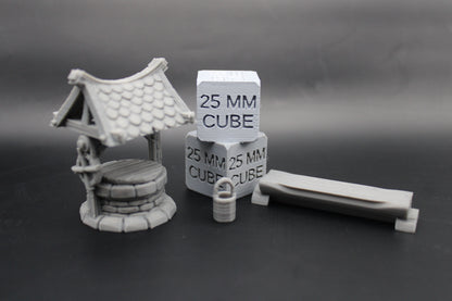 Tabletop Town Center Well Bucket Benches Dnd RPG Wargame Skirmish 28mm 32mm