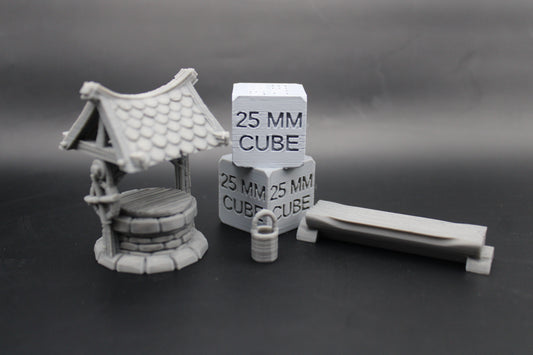 Tabletop Town Center Well Bucket Benches Dnd RPG Wargame Skirmish 28mm 32mm