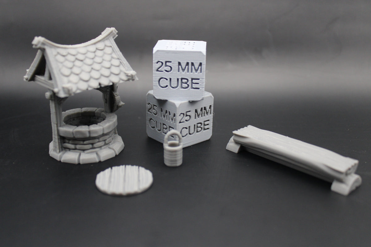 Tabletop Town Center Well Bucket Benches Dnd RPG Wargame Skirmish 28mm 32mm