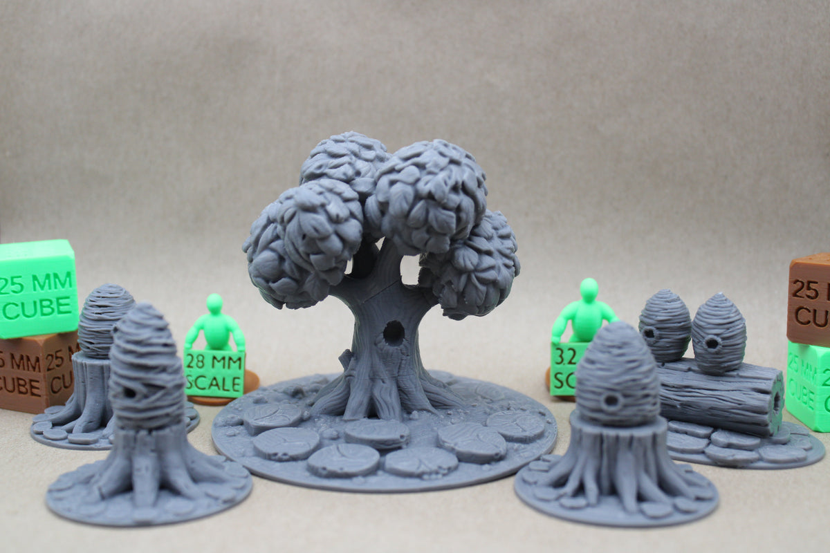 Tabletop Terrain Bee Hive Set With Tree 5 Piece 28mm skirmish rpg wargame