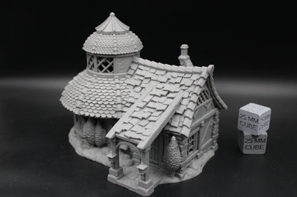 Tabletop Terrain Alchemist Cottage House Dome Turrent Dnd RPG wargame skirmish 28-32mm