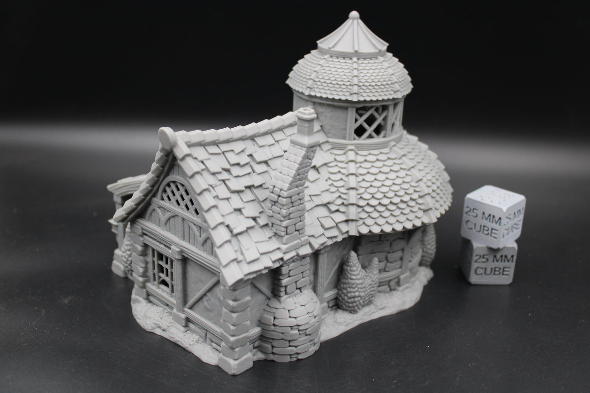 Tabletop Terrain Alchemist Cottage House Dome Turrent Dnd RPG wargame skirmish 28-32mm