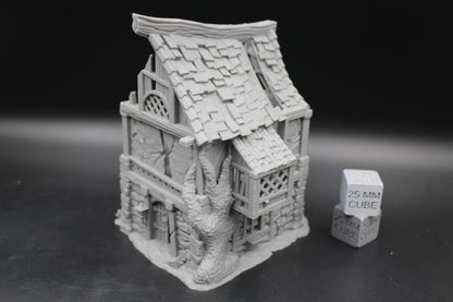 Tabletop Terrain Overgrown Guest Cottage Ruin Dnd RPG wargame skirmish 28-32mm