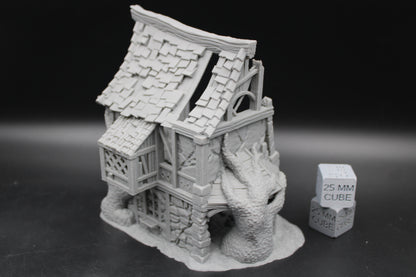 Tabletop Terrain Overgrown Guest Cottage Ruin Dnd RPG wargame skirmish 28-32mm