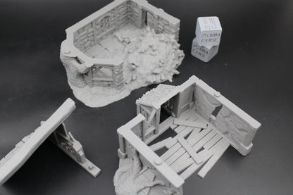 Tabletop Terrain Overgrown Guest Cottage Ruin Dnd RPG wargame skirmish 28-32mm