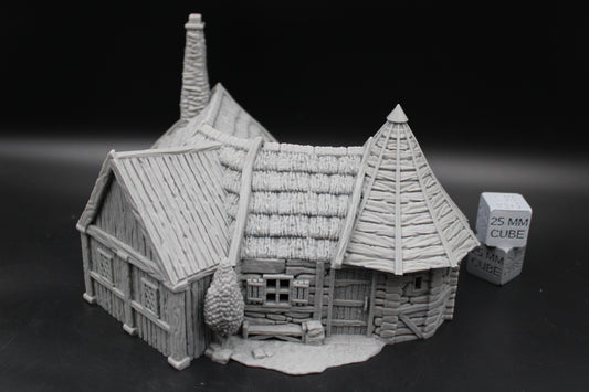 Tabletop Terrain Settler Homestead Thatch Roof House Dnd RPG wargame skirmish 28-32mm