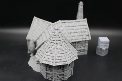 Tabletop Terrain Settler Homestead Thatch Roof House Dnd RPG wargame skirmish 28-32mm