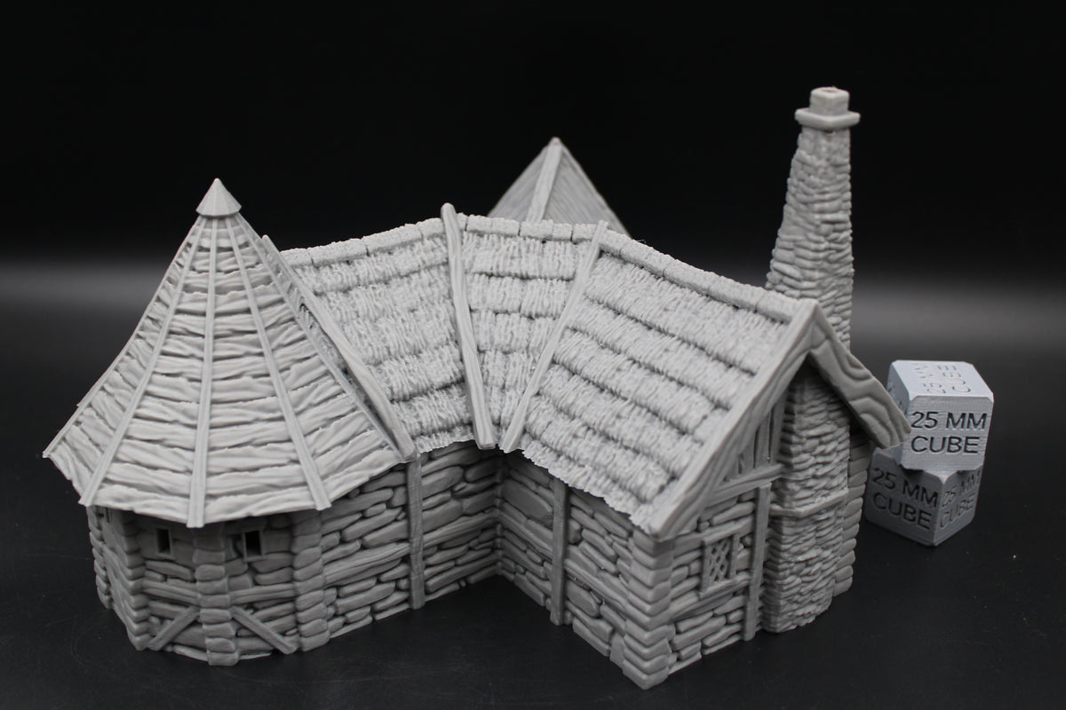 Tabletop Terrain Settler Homestead Thatch Roof House Dnd RPG wargame skirmish 28-32mm