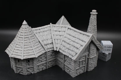 Tabletop Terrain Settler Homestead Thatch Roof House Dnd RPG wargame skirmish 28-32mm